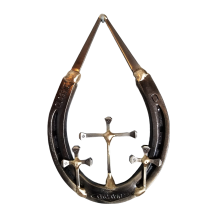 Horseshoe Nail Crucifix Wall Decoration Decorative - Rustic Spiritual Art Sculpture