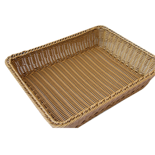 Storage Basket Handmade Rectangular Rattan Organization Wicker Bread Holder Fruit Vegetable Snack Food Container XL 2