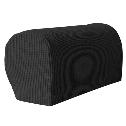 2PCS Soft Stretch Plush Armrest Covers, Covers for Chairs/Sofas, Couch Arm Covers,Black 1