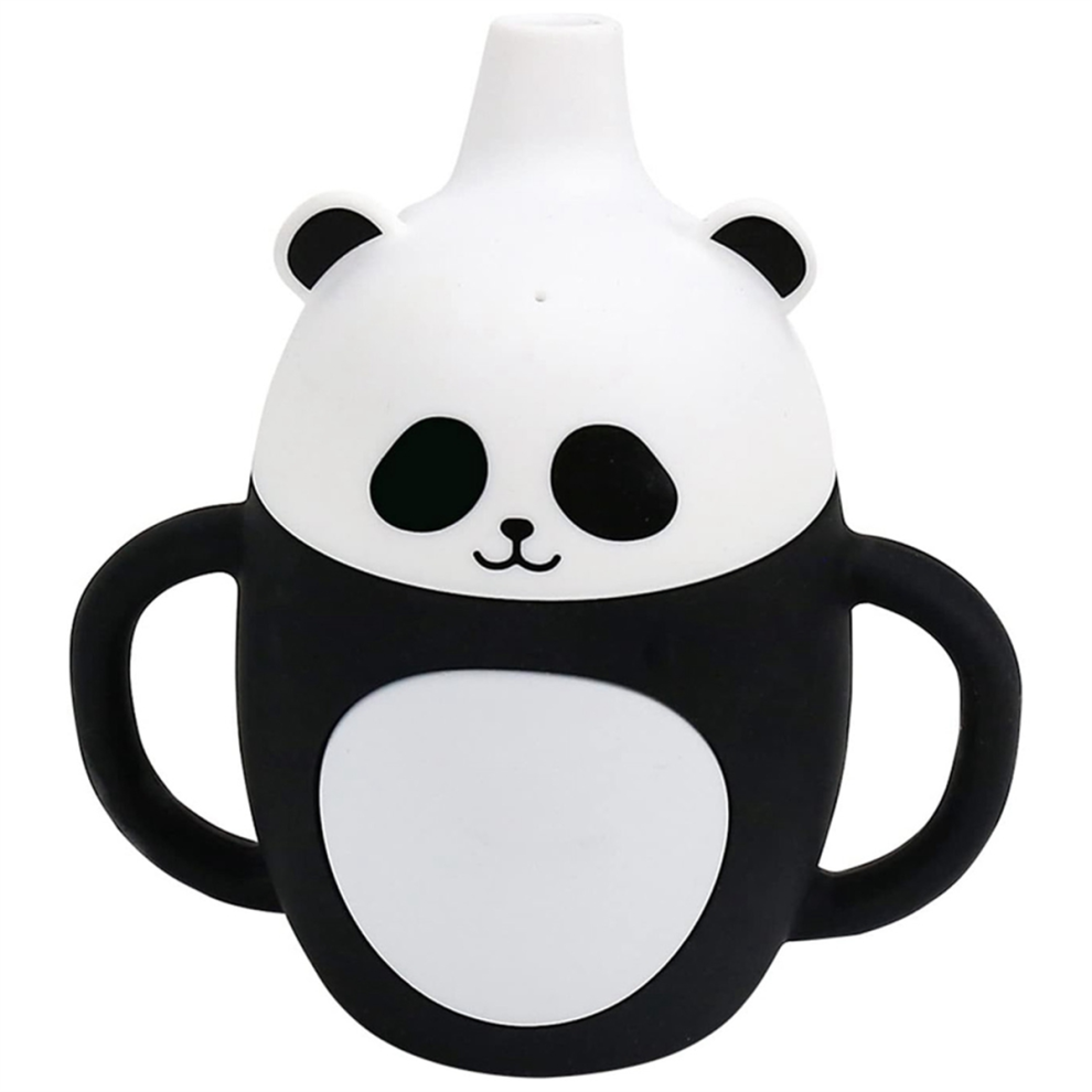Toddler Sippy Cup, Children's Silicone Splash-Proof Straw Panda Cup Saudism