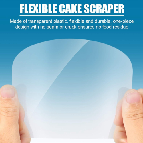 80PCS Plastic Transparent Soft Scraper Cake Cream Scraping Plate Baking Round Edge Cutter Elastic 2
