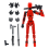 Robot Action Figure, 3D Printed with Full Articulation for Stop Motion Animation Red 1