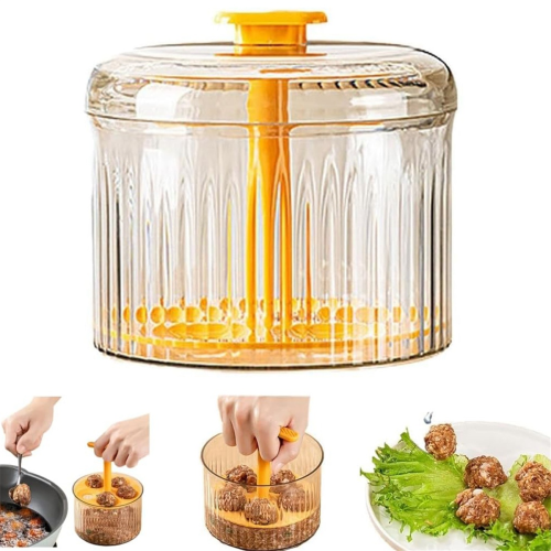 Translucent Meatball Maker,Manual Maker, 5 Balls Maker Kitchen Mold,Kitchen Making Tool,B 2