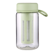 Cold Brew Coffee Maker Travel Tumbler with Soft Silicone Handle Portable Iced & Tea Infuser Cup,Green
