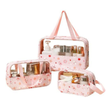 Travel Toiletry Bag, Clear Bag Set, 3 Pcs for Skincare Products, Portable Wash Shower F