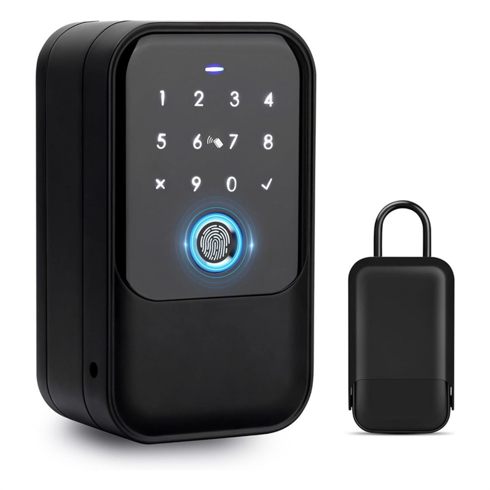 Smart Key Lock Box, Fingerprint, Control, Key, Password, Access Card, Bluetooth Unlock, Office Security - Wall-Mounted 4853340838323