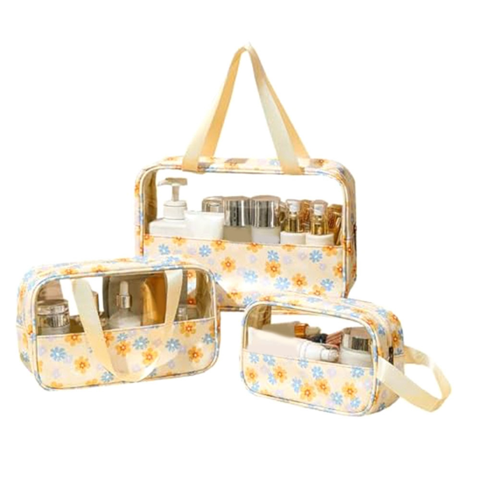 Travel Toiletry Bag, Clear Bag Set, 3 Pcs for Skincare Products, Portable Wash Shower B-image-OPC-PJSFTDV-NEW