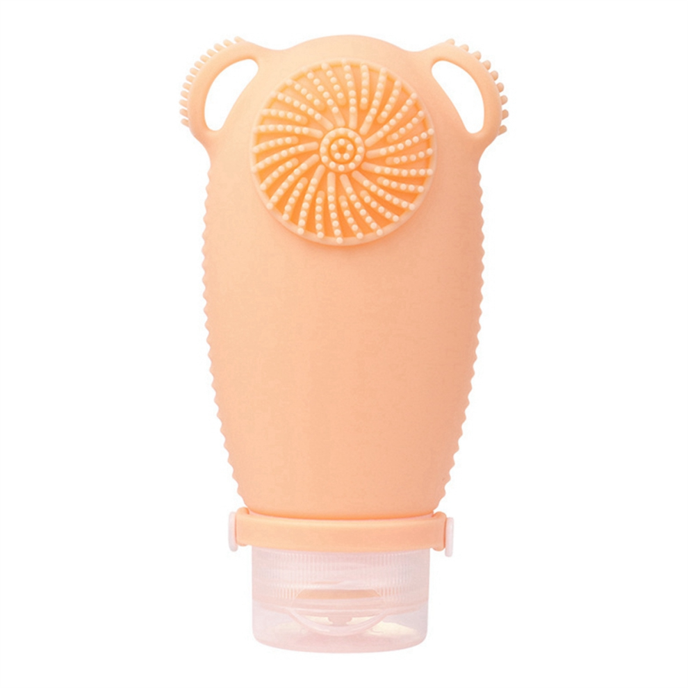 Saudism Silicone Travel Refillable Bottle Cleansing Brush Portable Shampoo Bottles Lotion Cosmetics Container F