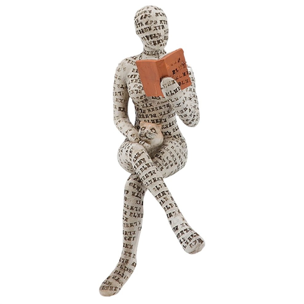 2Pcs Reading Women Thinkers Statue Pulp Figurine Modern Abstract Art Sculpture Saudism