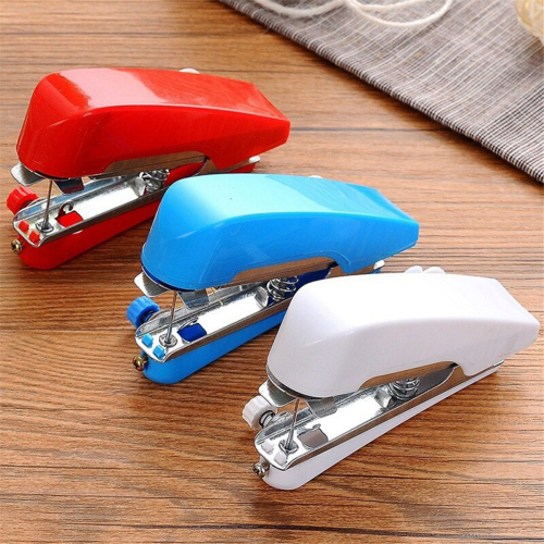 Home Handheld Sewing Machine Protable Travel Clothes Fabrics DIY Stitchin Sew Tool Mini Manual Needlework 2