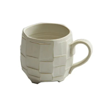 White 420ml Retro Rough Pottery Coffee Cup Japanese Ceramic Mugs Milk Tea Kitchen Breakfast Oatmeal