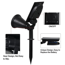 2PCS Led Solar Lights Spotlight Waterproof Wall Light Garden Lamp Outdoor