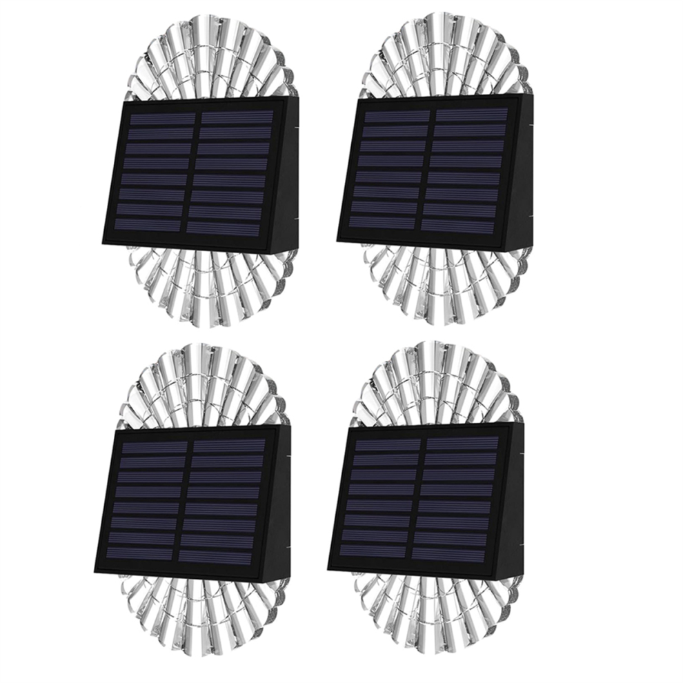 Saudism Solar Deck Post Outdoor Lights, Fence Driveway Step Led Lights Waterproof For Garden 4 Pack White