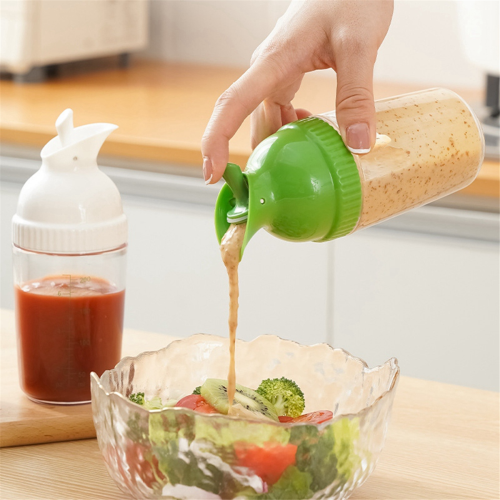 Salad Dressing Container, Bottles Shaker Prevent Leakage Jar with Lid C 2