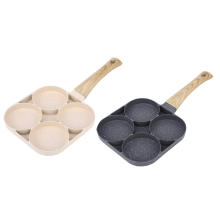 4-Hole Frying Pan Thick Non-Stick Egg Pancake Steak Cooking Hamburger Bread Breakfast Machine