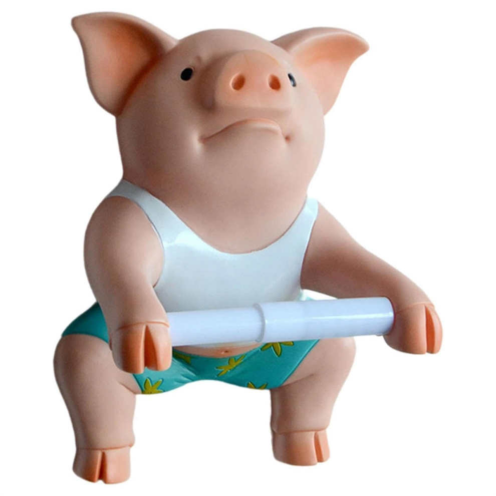 Pig Funny Toilet Paper Holder Wall Sculpture Mount Animal Figurine of Roll Organizer for Bathroom Kitchen-image-OPC-PJSG6NX-NEW