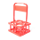 4 Holes Foldable Plastic Beverage Carrier,Reusable Drink Holder with Handle Portable Red 2
