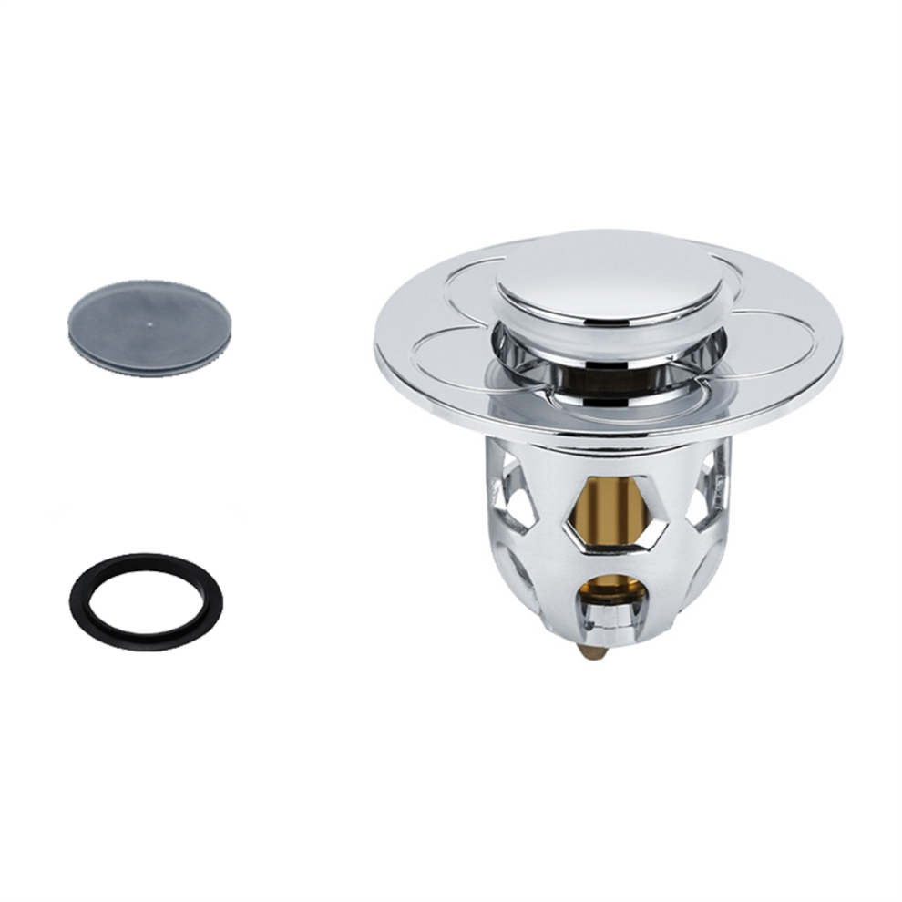 Saudism Universal Sink Drain Stopper With Hair Trap, Washbasin Head Bathroom Strainer,A