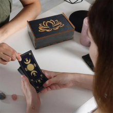 Tarot Card Case Vintage Wooden Trinket Box Jewelry Small Wood Multifunctional for Accessory A