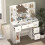 New Vanity Makeup Desk Dressing Table With Lights Mirror Drawers Stool 5