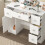 New Vanity Makeup Desk Dressing Table With Lights Mirror Drawers Stool 8