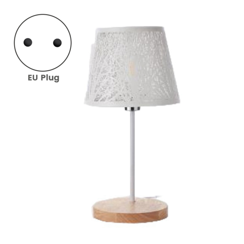 Table Lamp, Metal Lampshade and Base with Tree Pattern,Suitable for Tabletop Pendant Lamp Wall White EU PLUG 2