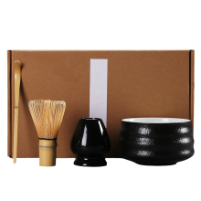 Japanese Matcha Tea Set Making Tool Indoor Drinking Accessories Black Pottery