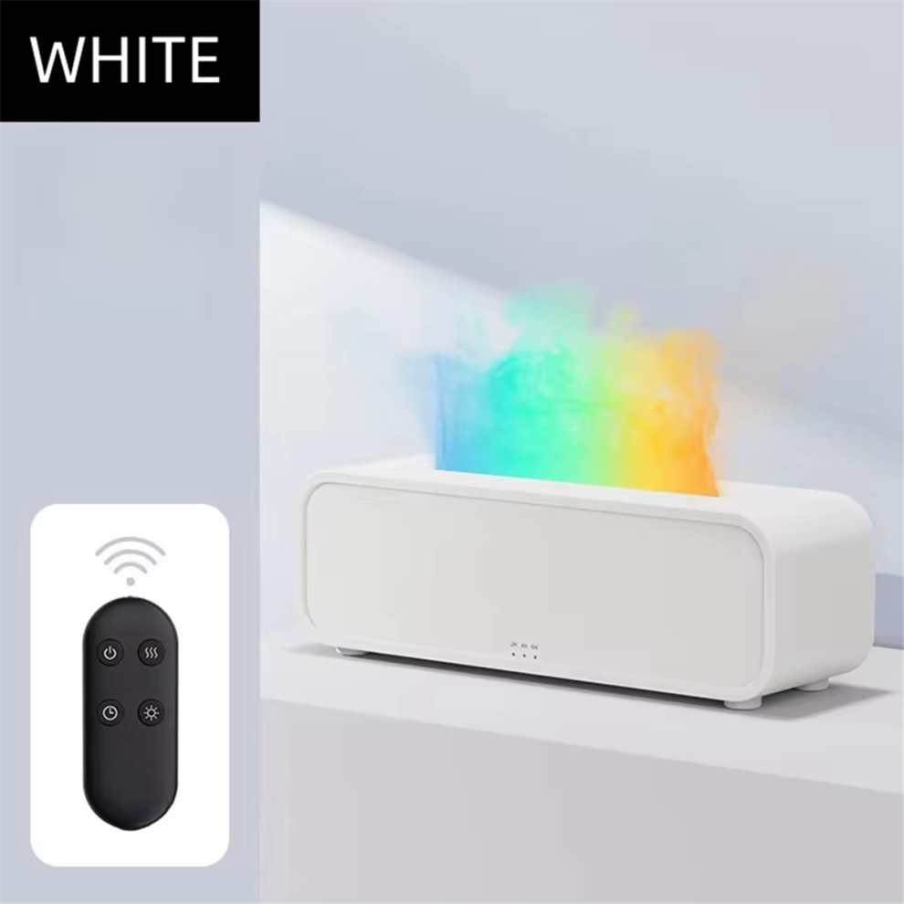 7-Color Light Simulation Flame Aromatherapy Machine Remote Control Timing Silent Humidification Home Perfume Diffuser,B-image-OPC-PJSG9KP-NEW