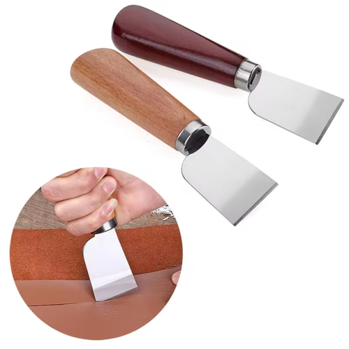 DIY Leather Trimming Knife Cutting Tool Craft Wooden Handle 2