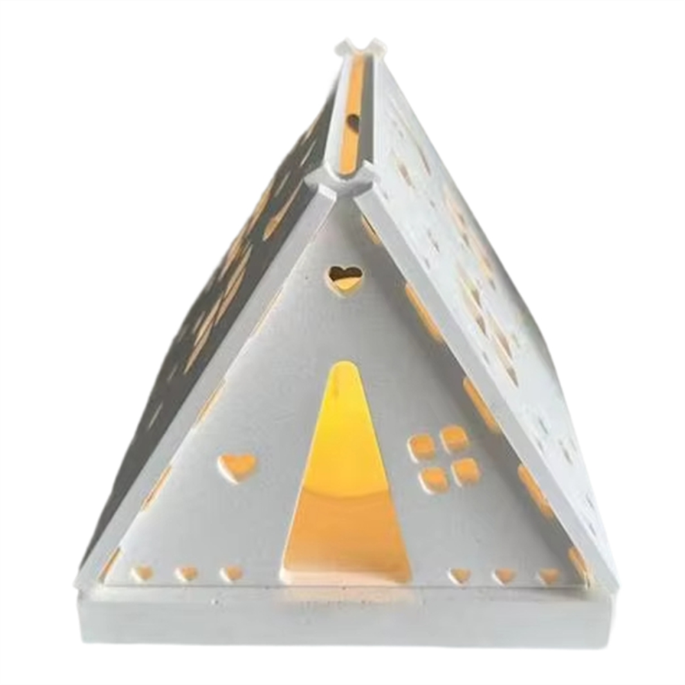 Saudism Candle Holder Molds Silicone Hollow Stars And Moon House Decor Mold Camping Tent Aromatherapy
