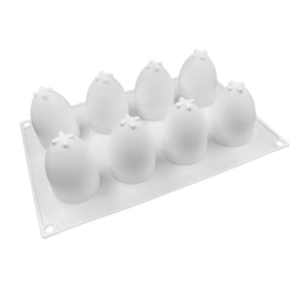 Saudism Easter Egg Silicone Mold Eight Holes Three-Dimensional Shape Plaster Diy Handmade Home Decoration For