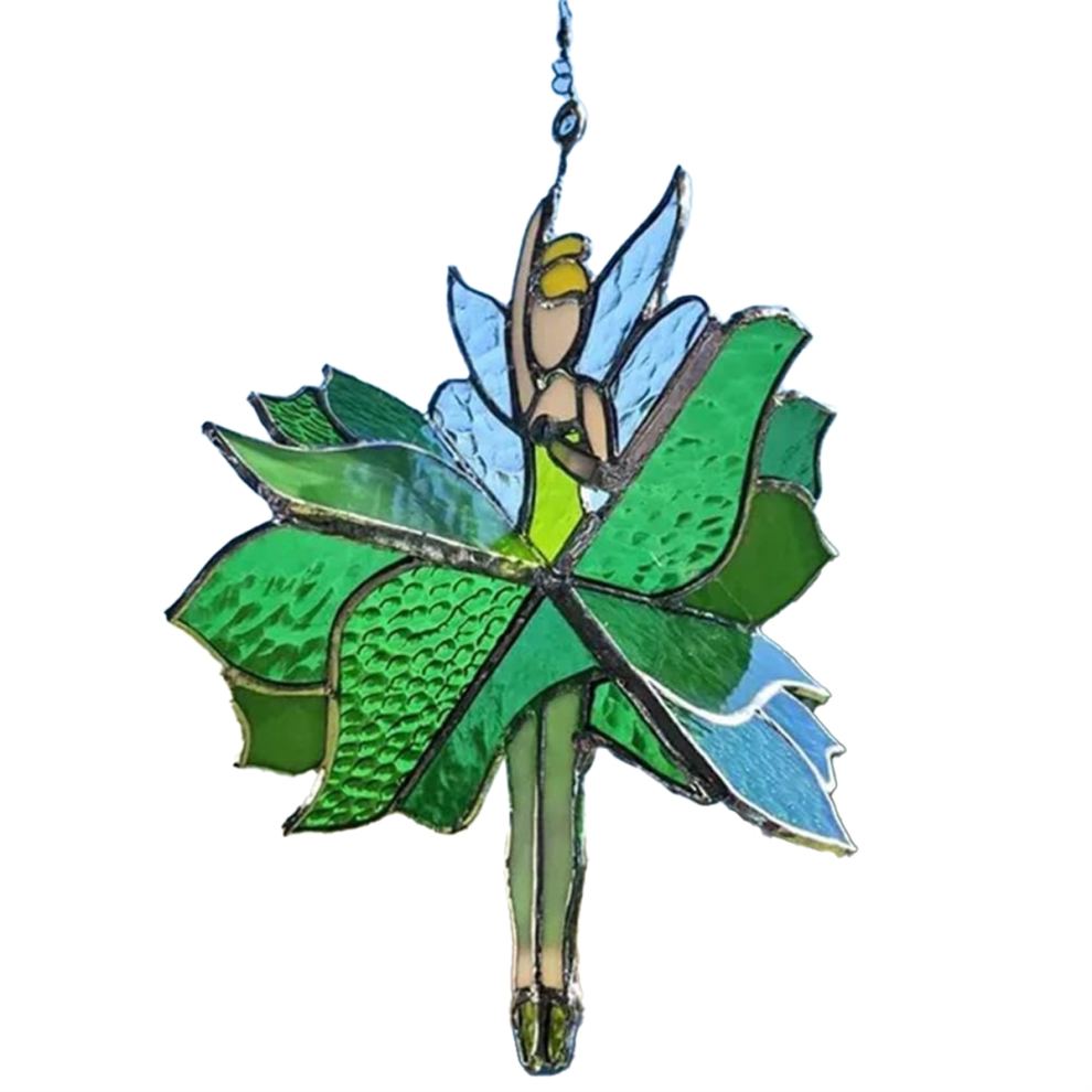 Saudism Dancing Lady Stained Glass Spinner Outdoor Hanging Decor Garden Decorations Decorative Wind Ouddoor Butterfly C