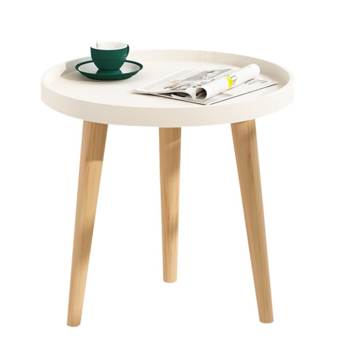 Round Table White Bedside Coffee Home Decoration Bed 1