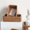 Hand-Woven Wicker Basket Fruit, Tea and Bread Rectangular Storage Box for Cosmetics 6