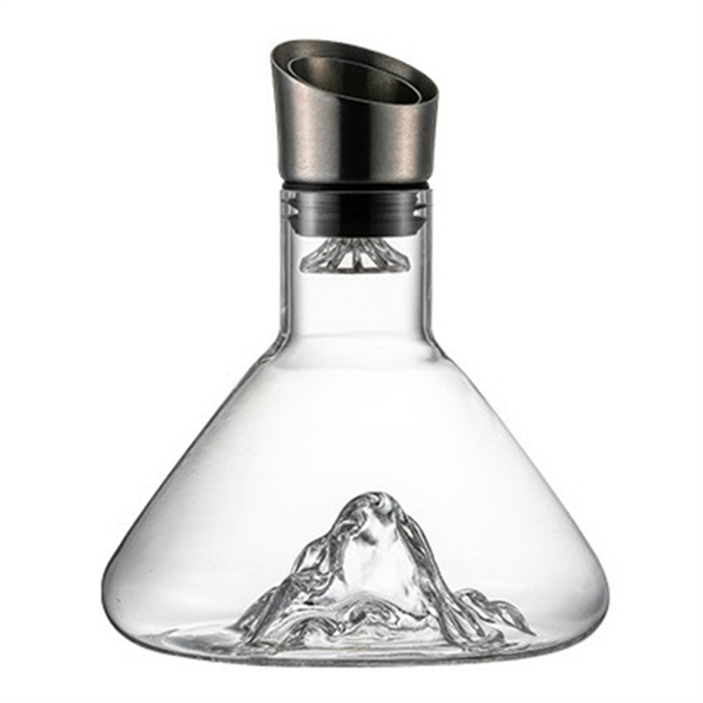 Saudism Wine Decanter, Crystal Clear Decanter With Aerator, Carafe Built-In-Dispenser, Red