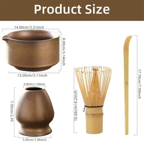 Matcha Tea Set Includes Bowl with Spout Ceramic Tool Kit 2