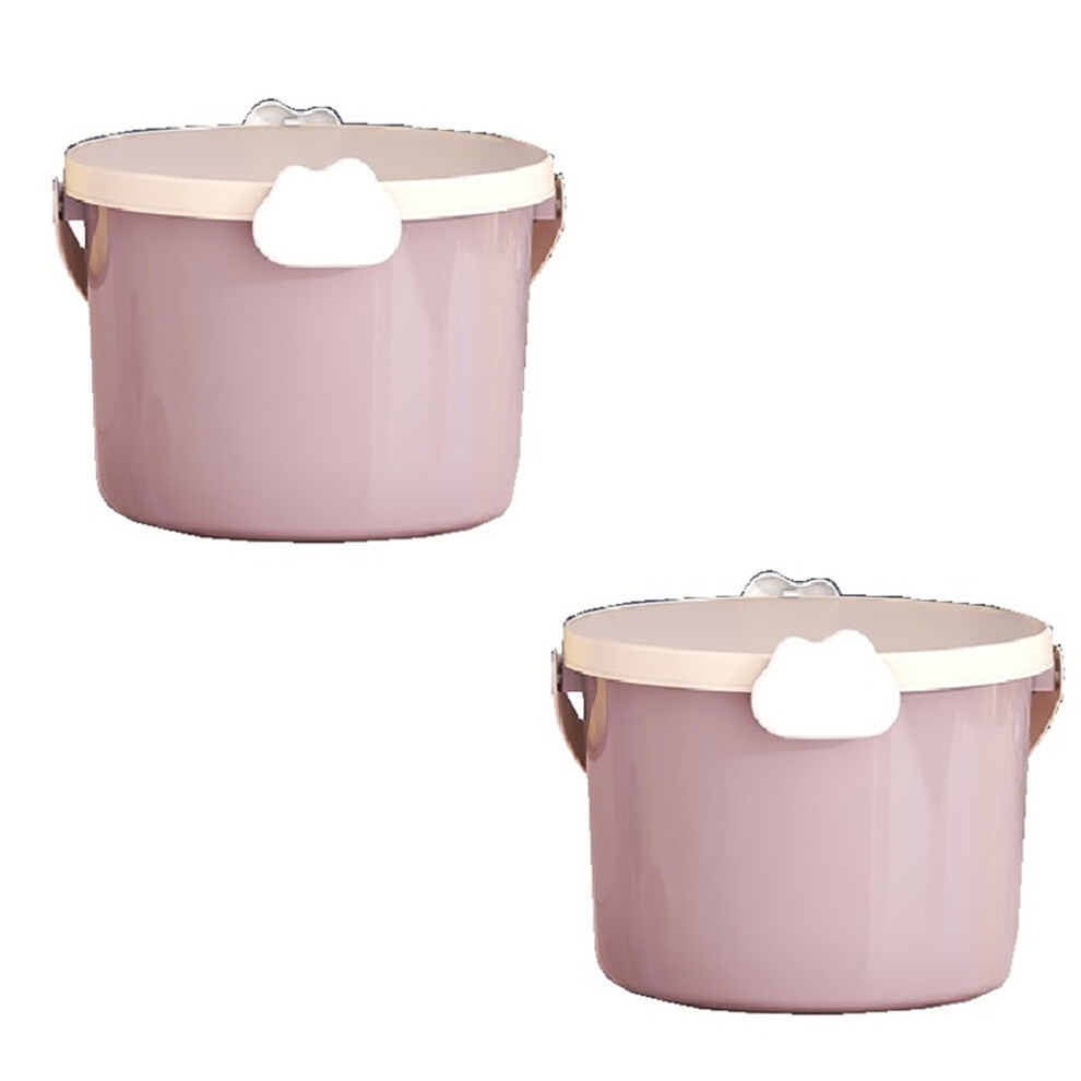 Saudism Handheld Bucket For Children's Toys Building Block Packaging Circular Storage As Shown