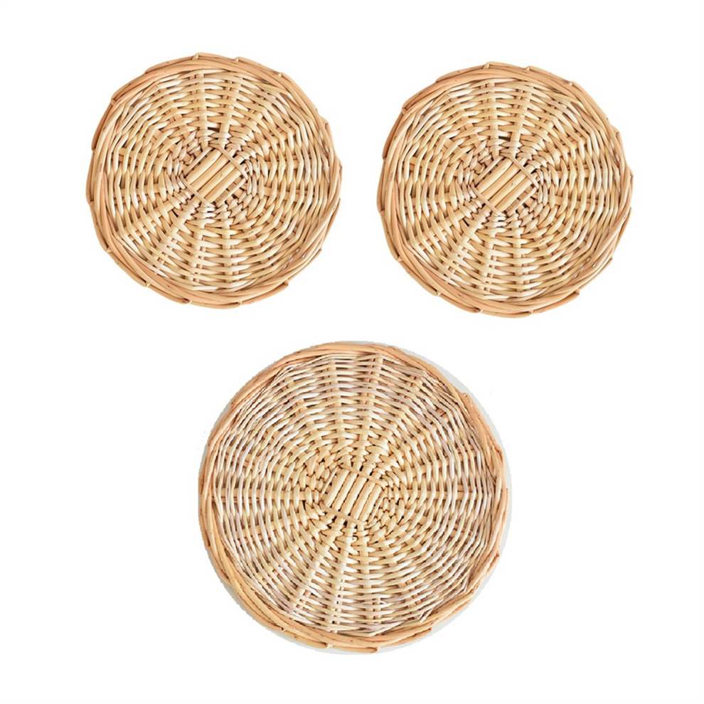Woven Placemats Rattan-Like Plastic Round Insulating Placemat Washable Household Wickerwork Dining Table Plate Pad-image-OPC-PJSGGYG-NEW