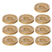 10PCS Wine Cups Table Coasters Glasses Rotation Glass Cup Mat Coaster Teacup Pad Wood Color
