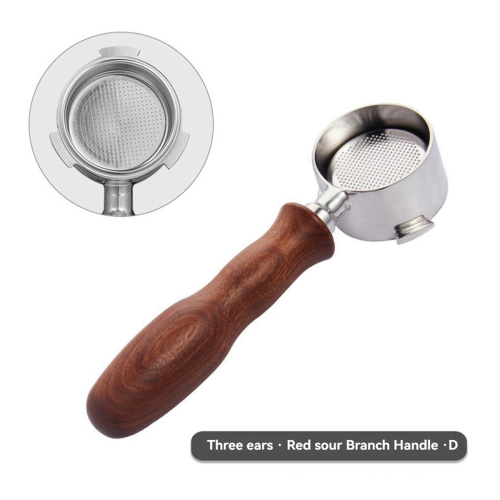 51mm for Delong Coffee Machine Handle Modified Solid Wood Accessories Funnel Bottomless 2
