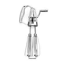 Manual Egg Beater Hand Crank - Stainless Steel Whisk, Ergonomic ABS Handle, Compact Design for Easy Mixing Silver