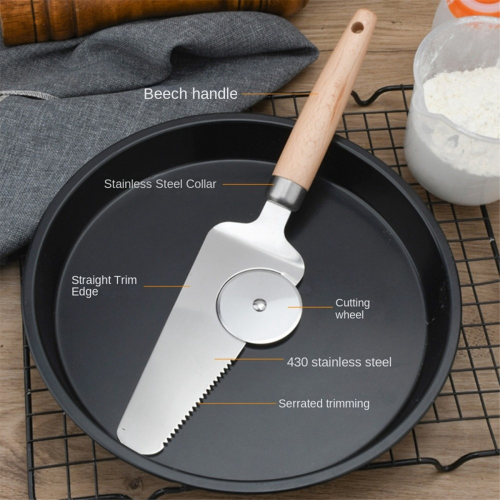 Fruit Pie Shovel Pizza with Roller Teeth Cutter Baking Utensils Cake Household Tableware 1