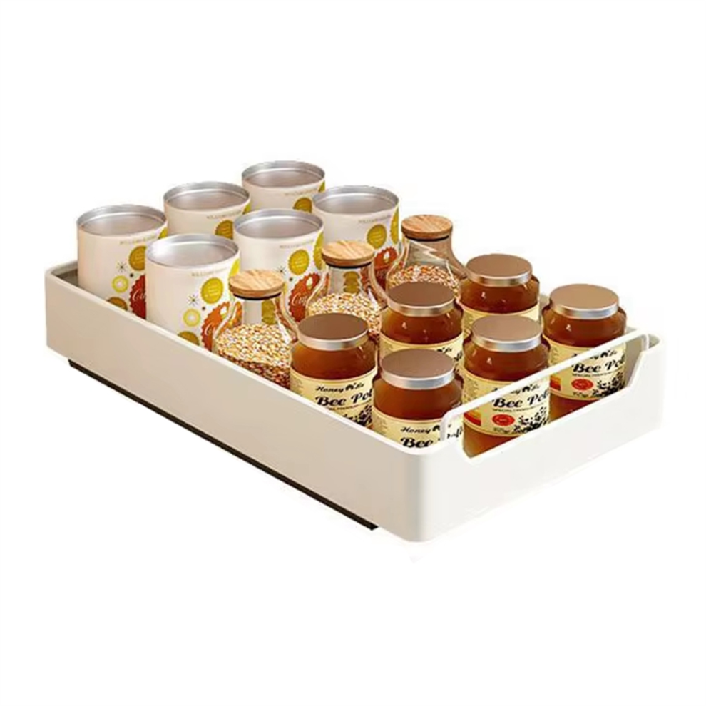 Saudism Pull-Out Kitchen Storage Box, Cabinet Organizer Rack, Spice Pantry Shelves, Drawer Basket, Easy Install, Quiet Slide