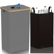 Removable Storage Basket with Cover, Recycling Bottle Basket, Kitchen and Home Folding Box. B