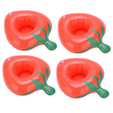 10 Stück Erdbeerenförmige aufblasbare Getränkeuntersetzer Pool-floating Untersetzer Kinder-Badespielzeug