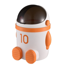 Home Decor Large-Astronaut-Themed Trash Can with Lid Capacity, Ideal for Living Room & Bedroom, Orange