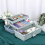 3-Layer Plastic Dividing Storage Box Craft Organizer and with Adjustable Spacers Portable Handled 6