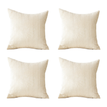 Set of 4 Soft Corduroy Modern Design, Mix and Match with Your Home Decor, Pillow Insert Not Included (45 X 45 cm) A
