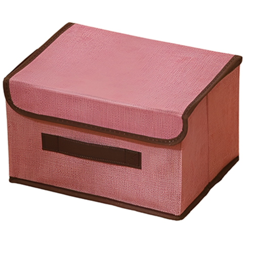 Fabric Storage Box Foldable with Lid Basket Organizer of Closet Handle 2