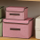Fabric Storage Box Foldable with Lid Basket Organizer of Closet Handle 6